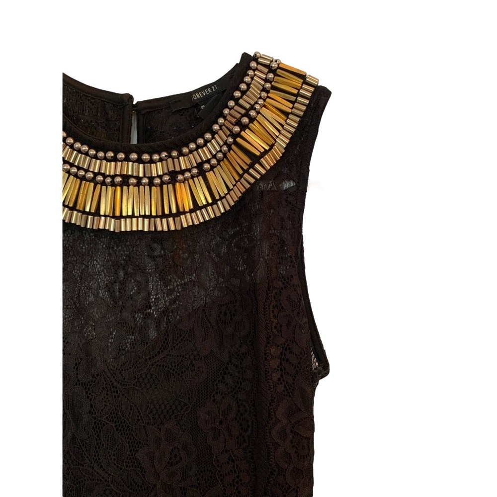 Black lace dress with gold beaded/gems
